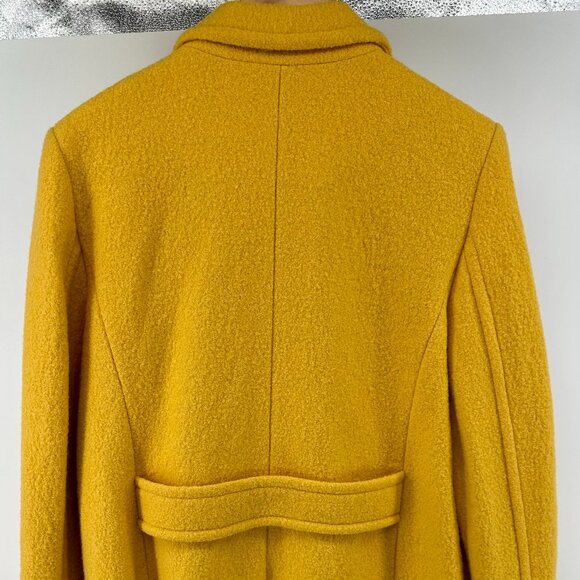 Talbots Mustard Yellow Wool Coat Size 16 - Double Breasted Blazer Coat - Picture 2 of 12